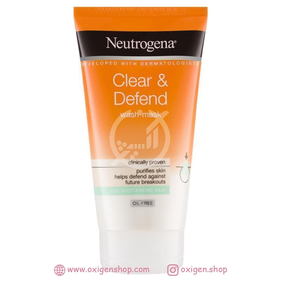 ماسک و شوینده صورت نوتروژینا مدل Clear & Defend ماسک و شوینده صورت نوتروژینا مدل Clear & Defend