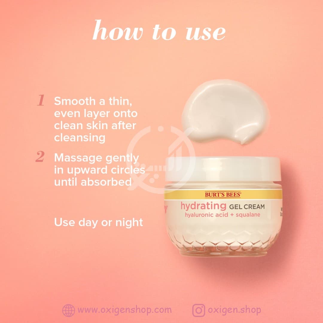 کرم ژل آبرسان صورت برتس بیز hyaluronic acid and squalane کرم ژل آبرسان صورت برتس بیز hyaluronic acid and squalane