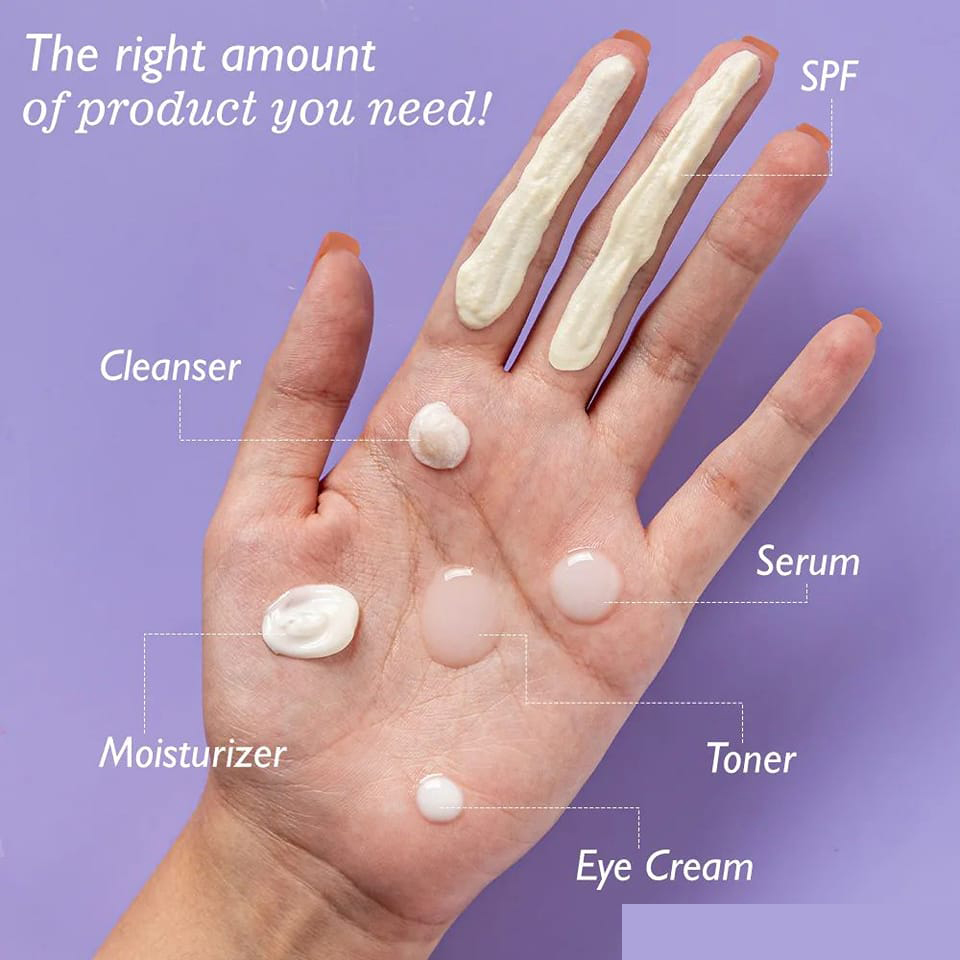 مقدار مناسب برای محصولات مراقبت از پوست	